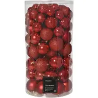 Décoris Weihnachtskugeln Mix 100 Stück Weihnachten rot de (rood)