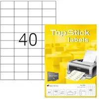 Topstick Etiketter TopStick 52,5x29,7 mm hvid - (100 ark)