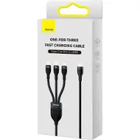 Baseus 3in1 USB-Kabel Flash Series 2, USB-C + Micro USB + Lightning, 100W, 1,5m (schwarz)