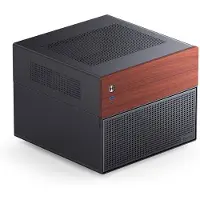 Jonsbo N4 Black, Micro Tower, PC, Schwarz, ITX, micro ATX, Stahl, Holz, Gaming