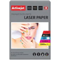 ActiveJet AP4-110M100L mattes Fotopapier für Laserdrucker A4 100 Stück, Matt, 110 g/m², Laser, A4, 21x29.7 cm, Weiß