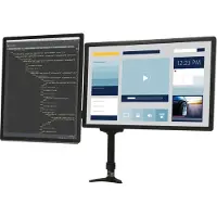 StarTech.com Dual Monitorhalterung mit verstellbaren Armen - Monitor Tischhalterung (12 bis 24) höhenverstellbar mit Kabelführung - Befestigungskit - einstellbarer Arm - für 2 LCD-Displays - Schwarz