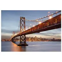 Komar Fototapete "Bay Bridge - Größe 368 x 254 cm" bedruckt glatt Wohnzimmer, Schlafzimmer