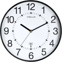 Unilux 400094564 Wanduhr/Funkuhr "MAXI WAVE", Durchm.: 400 mm, schwarz
