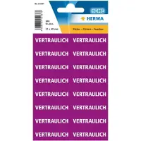 Herma Textetiketten Vertraulich 12.5 x 40 mm 320 Stück, Papier, Deutschland, 12,5 mm, 40 mm, 320 Stück(e), 20 Blätter