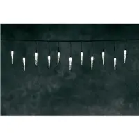 Konstsmide - LED System Erweiterung, Eiszapfenlichtervorhang, 50 warm weiße Dioden, Außen (IP44), schwarzes Soft-Kabel ; 4652-107