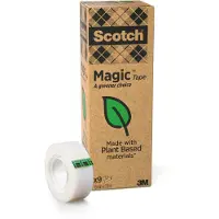 Scotch Klebeband Magic, universell, von Hand einreißbar, mit Tischabrollern kompatibel, 66 % pflanzlicher Klebstoff, L 30 m x B 19 mm, 9 Rollen