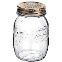 Bormioli Rocco Glasbehälter 0,5L QUATTRO STAG mit Metallverschlussdeckel