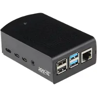 Joy-It Aluminiumgehäuse für Raspberry Pi 4 B (schwarz, für Raspberry Pi 4 B)