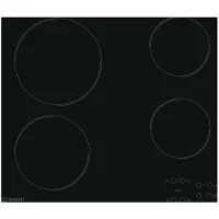 Indesit AAR 160 C, Schwarz, Integriert, 58 cm, Keramik, Glaskeramik, 4 Zone(n)