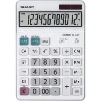 Sharp EL-340W, Desktop, Display-Rechner, Display klappbar, Akku, Weiß