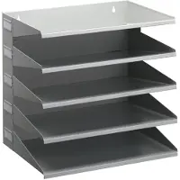 Durable Ablagekorb, DIN A4, Stahl, 5 Fächer, lichtgrau