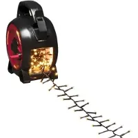 Konstsmide Micro LED Compactlights mit Kabelaufroller, 300 warm weiße Dioden, 30V, Außen (IP44), schwarzes Kabel - 3843-100