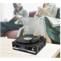 Technaxx TX-22+, Audio-Plattenspieler mit Riemenantrieb, Halbautomatisch, Schwarz, 33,45,78 RPM, Drehregler, Keramik-Stereo-Kartusche