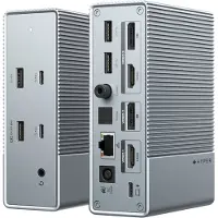 Targus HDG215-EUZ, USB 3.2 Gen 2 (3.1 Gen 2) Type-C, 100 W, 10,100,1000 Mbit/s, Silber, 60 Hz, 3.5mm, DisplayPort, HDMI, RJ-45, USB 3.2 Gen 2 (3.1 Gen 2) Type-A, USB 3.2 Gen 2 (3.1 Gen 2) Type-C