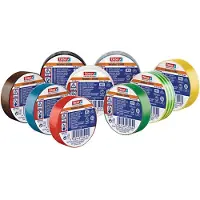 TESA 53988-00135-00 Isoleringsbånd tesa Professional Brun, Grøn, Gul, Hvid, Grå, Blå , Rød, Sort, Sort (L x B) 10 m x 15 mm 10 stk