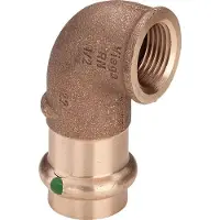 Viega Sanpress vinkel 1/2-15 mm 90 grader af rødgods, SC-Contur muffe/muffe