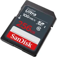 SanDisk Ultra, 256 GB, SDXC, Klasse 10, UHS-I, 100 MB/s, Schockresistent, Temperaturbeständig, Wasserdicht, Röntgensicher