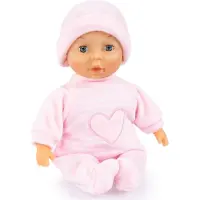 Bayer My First Baby Design 92802AT 28cm, Babypuppe, Weichkörperpuppe mit Schlafaugen, sehr handlich, niedliches Outfit, rosa mit herz