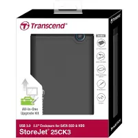 Transcend TS0GSJ25CK3, HDD / SSD-Gehäuse, 2.5", Serial ATA III, USB Anschluss, Grau