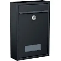 Basi 2170-1305 BK 100M Briefkasten Stahl Anthrazit (matt) Schlüsselschloss