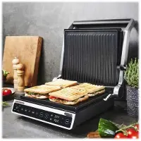 Gastroback Kontaktgrill "42542 Design BBQ Advanced Smart", silber (silberfarben), B:37,5cm H:17cm T:36cm, Kontaktgrill_Standgrill_Tischgrill_Teppanyakigrill, Kontaktgrill