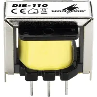 Monacor DIB-110, 15 - 30000 Hz, 47000 Ohm, 600 Ohm, Schwarz, Grau, Gelb, Metall, 25 mm