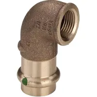 Viega Sanpress vinkel 3/4-22 mm 90 grader af rødgods, SC-Contur muffe/muffe