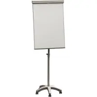 Franken Mobiles Flipchart X-tra!Line, höhenverstellbar, Schnellwechselhalterung, Ablageschale, magnethaftende Tafel mit B 680 x H 1050 mm, 5 Laufrollen