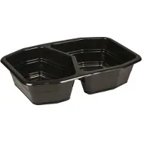 Duni 312x DUNIFORM PP-Schale HMR 215 x 148 x 50 mm Schwarz 2-Teilung