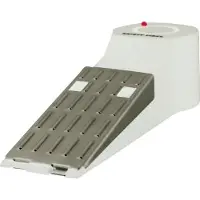 KH Security Kompakter Türstopper mit 120 dB Alarmfunktion, LED, weiss-grau, batteriebetrieben, robuste Bauweise, für mehr Sicherheit im Alltag