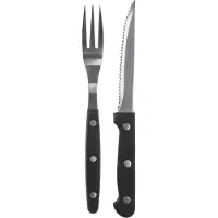 BBQ Steak-Burger-Pizza-Besteck-Set 12-teilig aus Edelstahl