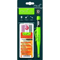 PICA Dry Longlife Automatic Pencil Tieflochmarker + 8 Spezialminen Sommer Set Graphit Rot Weiß wasserfest