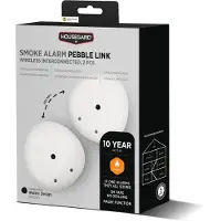 Housegard Smoke Alarm Pebble Link Wireless Interconnected, 2-pack
