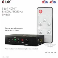 Club 3D CLUB3D HDMITM 3 auf 1 Umschalter 8K60Hz/4K120Hz Umschalter