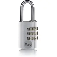 Yale YE3CB/38/131/1/S Vorhängeschloss 38 mm Silber Zahlenschloss