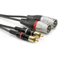 Sommer cable HBP-M2C2-0600 Audio Adapterkabel [2x Cinch-stik - 2x XLR-stik 3-polet] 6.00 m Sort