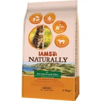 IAMS Naturally Adult Lamm & Reis Katzenfutter | 3 x 2,7 kg