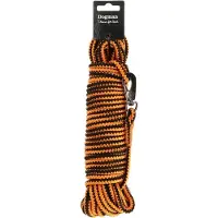 Dogman Iris geflochtene Schleppleine mit Karabinerbefestigung Orange 6,5mm 15m