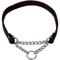 Dogman Lederhalsband für Hunde mit Korrekturkette 18mmx40cm