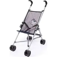 Bayer Puppenbuggy "bordeaux mit Einhorn", grau (grau mit schmetterling), Puppenwagen, KinderB:27cm H:56cm T:47cm, Puppenbuggy, B:27cm H:56cm T:47cm