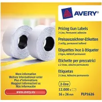 Avery PLP1626, Weiß, Preisschild, Dauerhaft, Papier, 26 mm, 16 mm