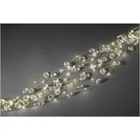 Konstsmide - LED Diamantenlametta 26 Stränge à 27 Dioden , 702 warm weiße Dioden, 12V Innentrafo, goldfarbener Draht; 6393-180
