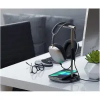 Satechi 2in1 Headphone Stand with Wireless Charger Space Gray