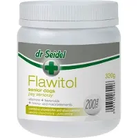 DERMAPHARM DR SEIDEL Flawitol Präparat mit Chondroitin und Glucosamin zur Linderung von Gelenkbeschwerden für Senioren Hunde 200 Tabletten