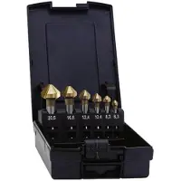 Exact 05568 Countersink set 5-piece 6.3 mm, 10.4 mm, 16.5 mm, 20.5 mm, 25 mm HSS TiN Cylinder shank 1 Set