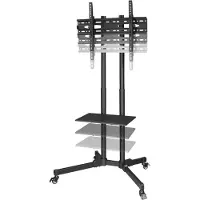 Hama TV-Ständer mit Rollen "Trolley", bis 75 Zoll, höhenverstellbar, Schwarz (00220874)