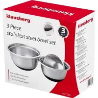 Klausberg Set of 3 steel bowls with SILICONE BASE KB-7388