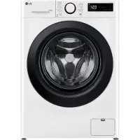 LG F4DR509SBW, Frontlader, Freistehend, Schwarz, Weiß, Links, Schwarz, Tasten, Drehregler