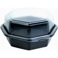 Multi Multiboks Octaview 1-rum 160x160x80 mm med Låg PS Sort/Klar,405 stk/krt